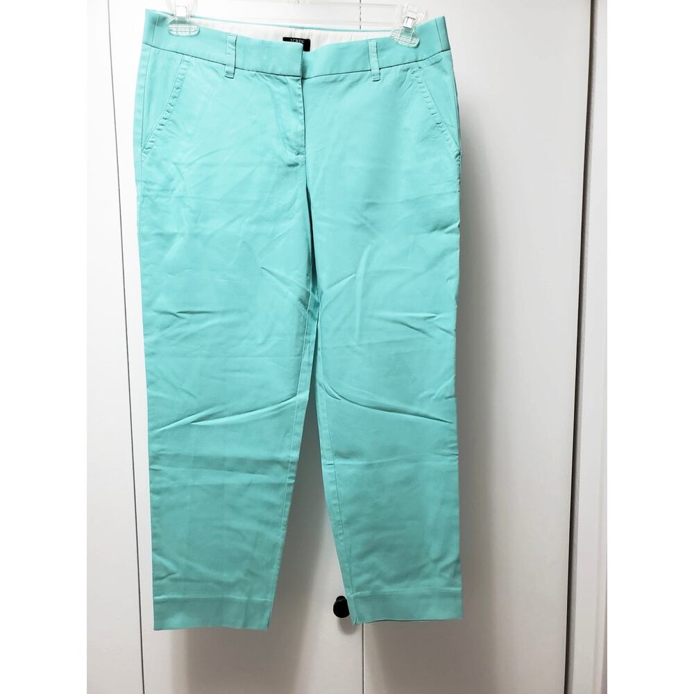 J Crew Stretch Pants Size 6 City Fit Pastel Turquoise Blue Green